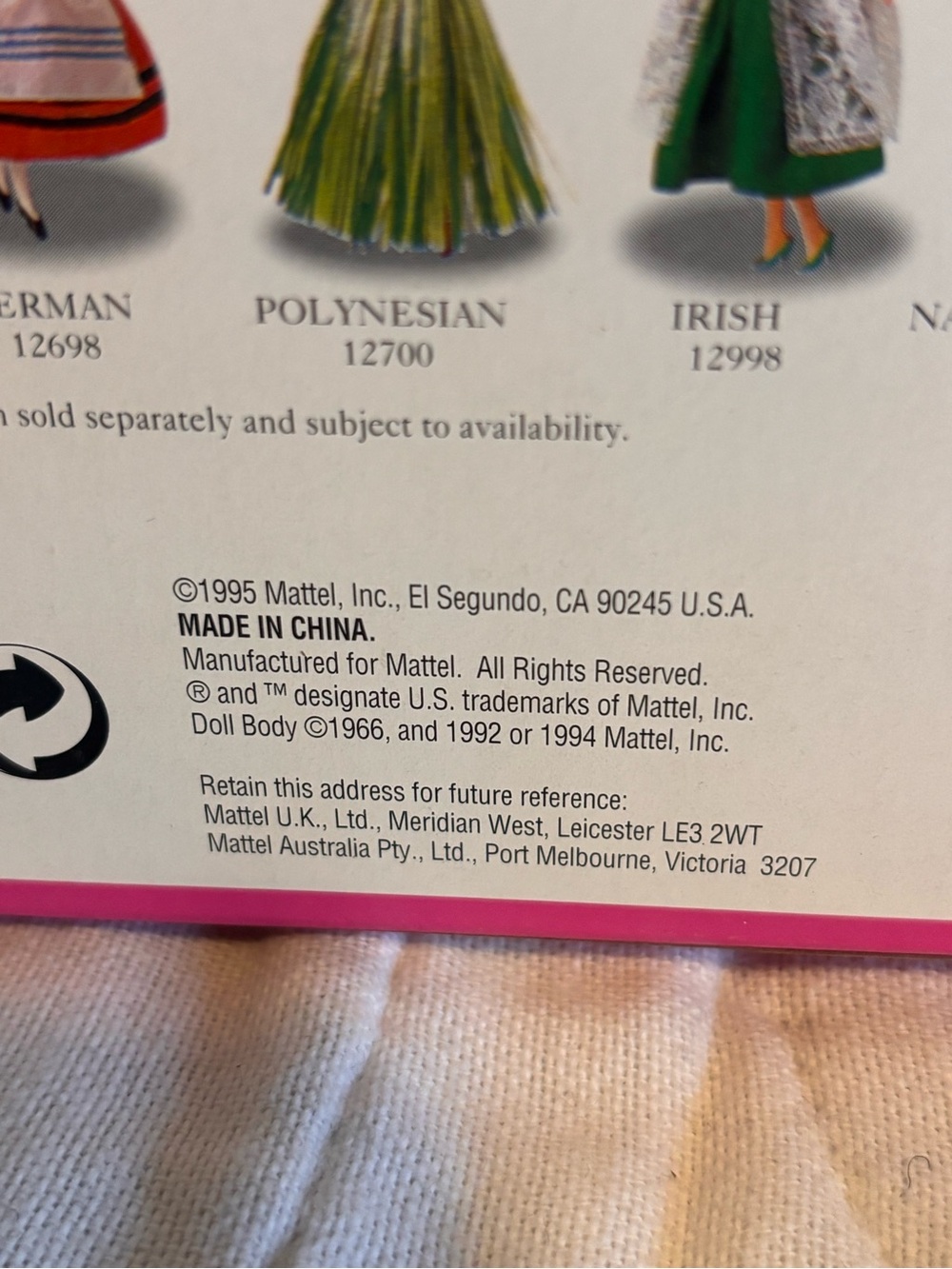1995 Japanese Barbie Dolls Of The World Collector Edition Mattel 14163 NRFB - Picture 4 of 4